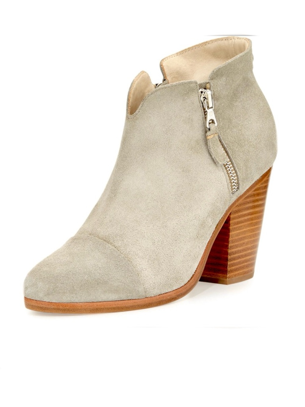 Rag & Bone Margot Leather Ankle Boots in Champagne Size 39.5